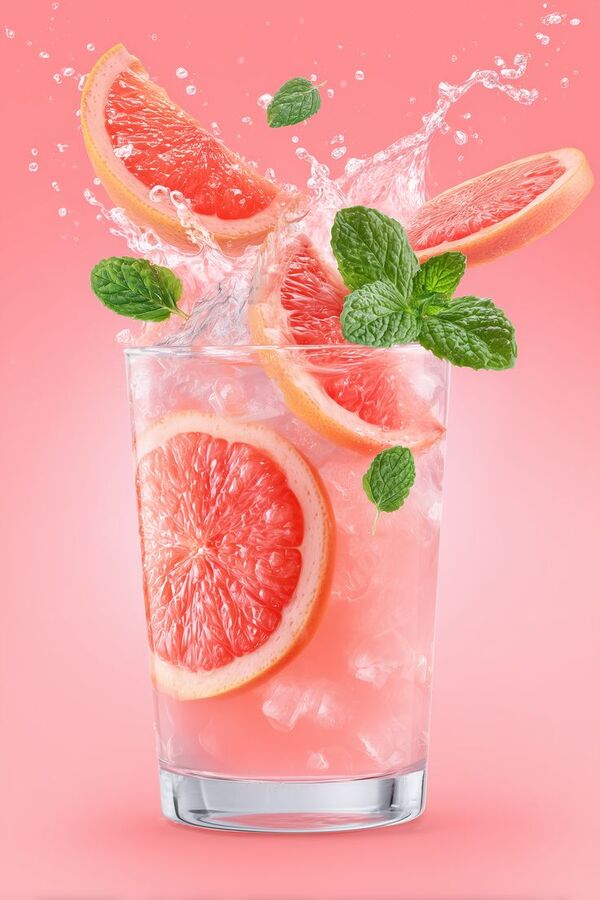 A glass of water with citrus